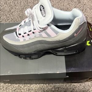 Nike Air Max 95 Gray and Pink Athletic Shoes